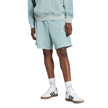 Bermude de bumbac cu logo - Verde menta