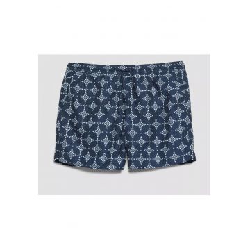 Big Sizes Costum de baie barbati big sizes - imprimeu cu model - Relaxed Fit - Bleumarin inchis -