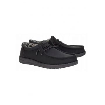 Mocasini Barbati Piele Ecologica - Spuma EVA - Wally Classic - Negru - Negru