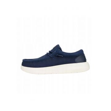 Mocasini Barbati Piele Intoarsa - Wally Comf Woven - Albastru - Albastru