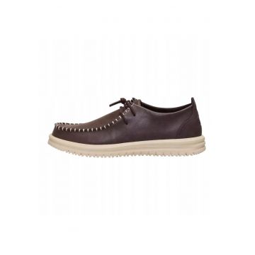 Mocasini Barbati Piele Naturala Spuma EVA - Wally Moc Leather - Maro - Maro