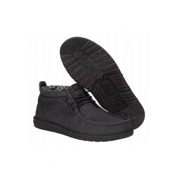 Mocasini Barbati Spuma EVA - Wally Mid Canvas - Negru - Negru