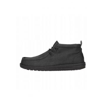 Mocasini Barbati Spuma EVA - Wally Mid Canvas - Negru - Negru