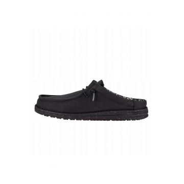 Mocasini Barbati Spuma EVA - Wally Slip Canvas - Negru - Negru