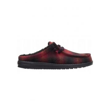 Mocasini Barbati Spuma EVA - Wsuwane Wally Slip Plaid - Rosu - Rosu