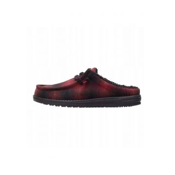 Mocasini Barbati Spuma EVA - Wsuwane Wally Slip Plaid - Rosu - Rosu