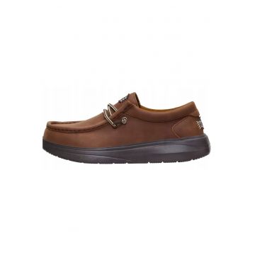 Mocasini  Barbati Wally Comf Full Grain Leather - Maro