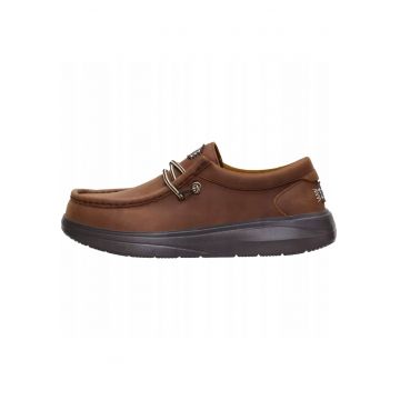 Mocasini  Barbati Wally Comf Full Grain Leather - Maro