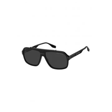 Ochelari de soare cu detalii logo - Negru