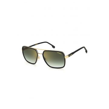 Ochelari de soare dreptunghiulari cu lentile in degrade - Negru - Auriu/Negru