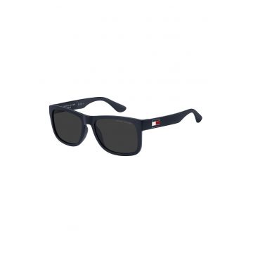 Ochelari de soare dreptunghiulari - Rosu/Alb optic/Bleumarin