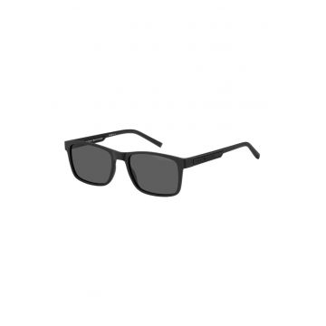 Ochelari de soare drepunghiulari cu logo - Negru