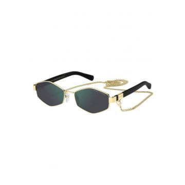 Ochelari de soare hexagonali cu lant detasabil - Auriu