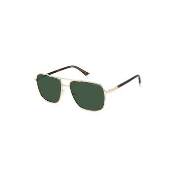 Ochelari de soare - lentile polarizate - rama metalica - Auriu/Maro/Verde inchis