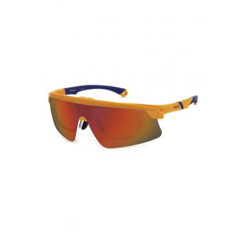 Ochelari de soare wrap cu lentile polarizate - Galben sofran/Albastru