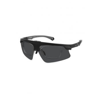 Ochelari de soare wrap cu lentile polarizate - Negru/Gri inchis