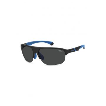 Ochelari de soare wrap cu logo - Negru/Albastru royal