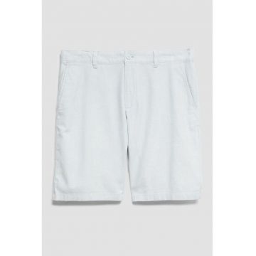 Pantaloni scurti din amestec de bumbac si in - Albastru deschis