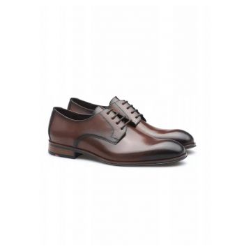 Pantofi derby bărbați  Core Plus 110 - piele naturală - maro - Maro