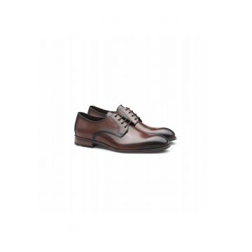 Pantofi derby bărbați  Core Plus 110 - piele naturală - maro - Maro