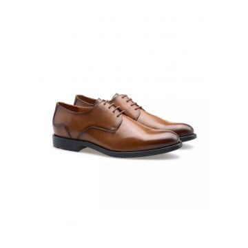Pantofi derby barbati  EEZY 110 - piele naturala - maro cognac -