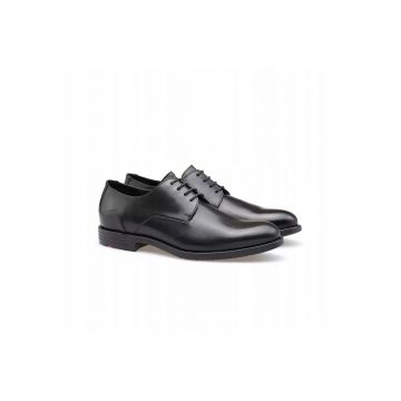 Pantofi derby barbati  EEZY 110 - piele naturala - negru - Negru