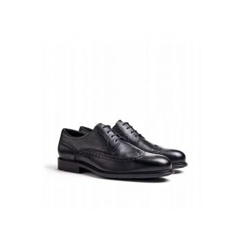 Pantofi derby barbati  Kaleb - piele naturala - negru - Negru