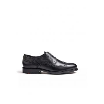 Pantofi derby barbati  Kaleb - piele naturala - negru - Negru