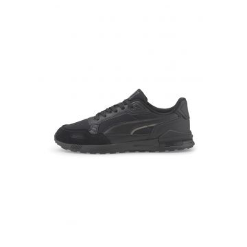 Pantofi sport de piele ecologica si materiaal textil Graviton Tera - Negru