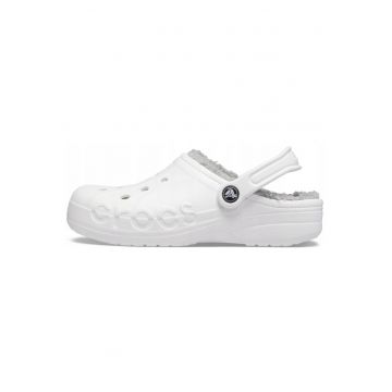Papuci -  Sintetic - Model Baya Lined Clog - Imblaniti - Alb