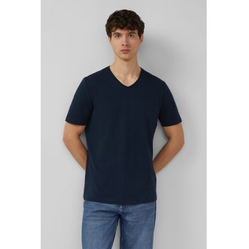 Tricou cu decolteu in V - Albastru ultramarin
