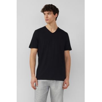 Tricou cu decolteu in V - Negru