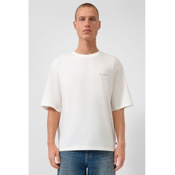 Tricou din bumbac cu imprimeu pe partea din spate - Alb optic