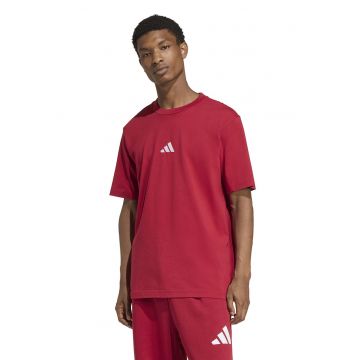 Tricou din bumbac cu logo brodat - Alb/Rosu vermillion
