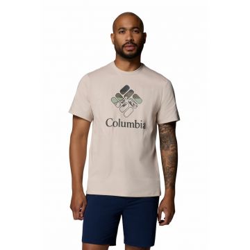 Tricou din bumbac organic cu imprimeu - Bej/Kaki