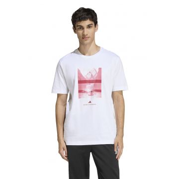 Tricou regular fit cu imprimeu grafic - Rosu/Alb