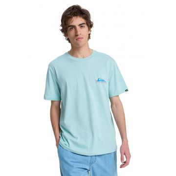 Tricou regular fit cu imprimeu tropical Barrel Paradise - Galben/Albastru aquamarin/Maro taupe