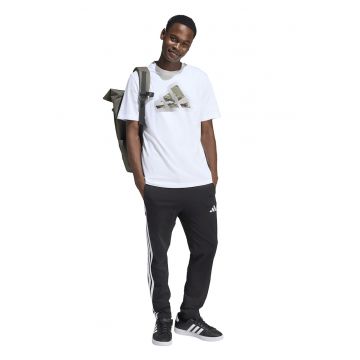 Tricou regular fit cu logo pe piept Camo - Alb/Negru/Kaki