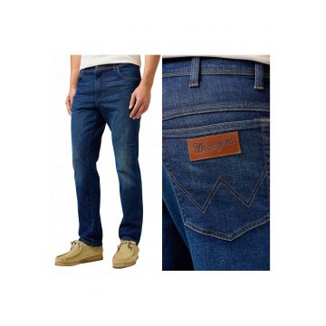 Blugi Barbati -  Texas - Straight Fit - Talie Medie - Fermoar - Lungi - 5 Buzunare - Bumbac - W31-L32 US - Albastru
