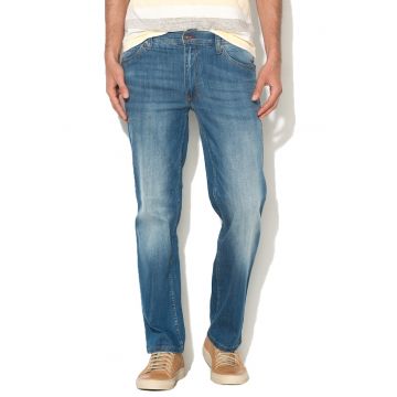 Blugi drepti slim fit albastri Tramper