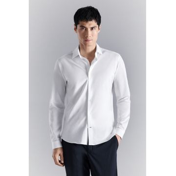 Camasa slim fit din amestec de bumbac - Alb