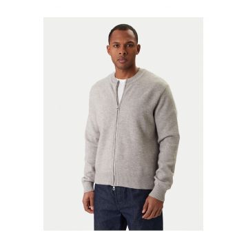 Cardigan barbati -  fermoar - gri - acril/poliester/nailon