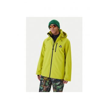 Geaca snowboard barbati -  verde - poliester reciclat - fermoar