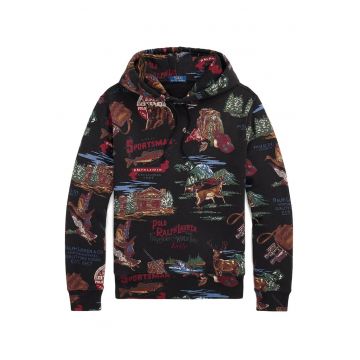 Hanorac  barbati - negru cu print