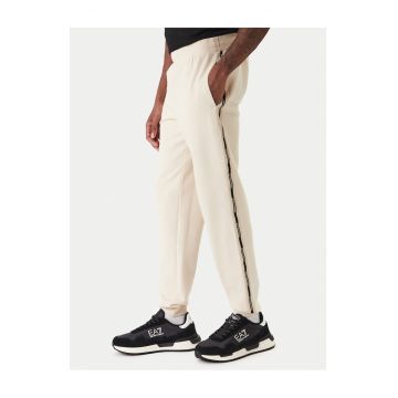 Pantaloni de trening barbati -  bej - bumbac si poliester