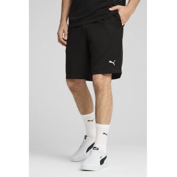 Pantaloni scurti cu talie elastica si buzunare laterale - Negru