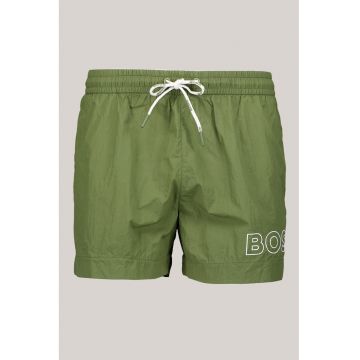 Pantaloni scurti de baie cu logo Mooneye - Verde feriga