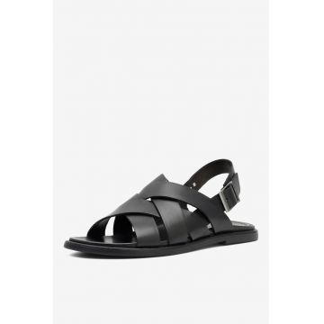 Sandale barbati  MARCELLO-02 piele naturala negru - Negru