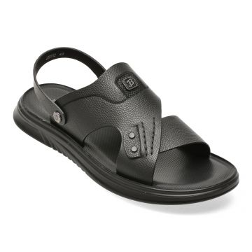 Sandale BITE THE BULLET negre, 25032, din piele naturala