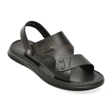 Sandale BITE THE BULLET negre, 25281, din piele naturala